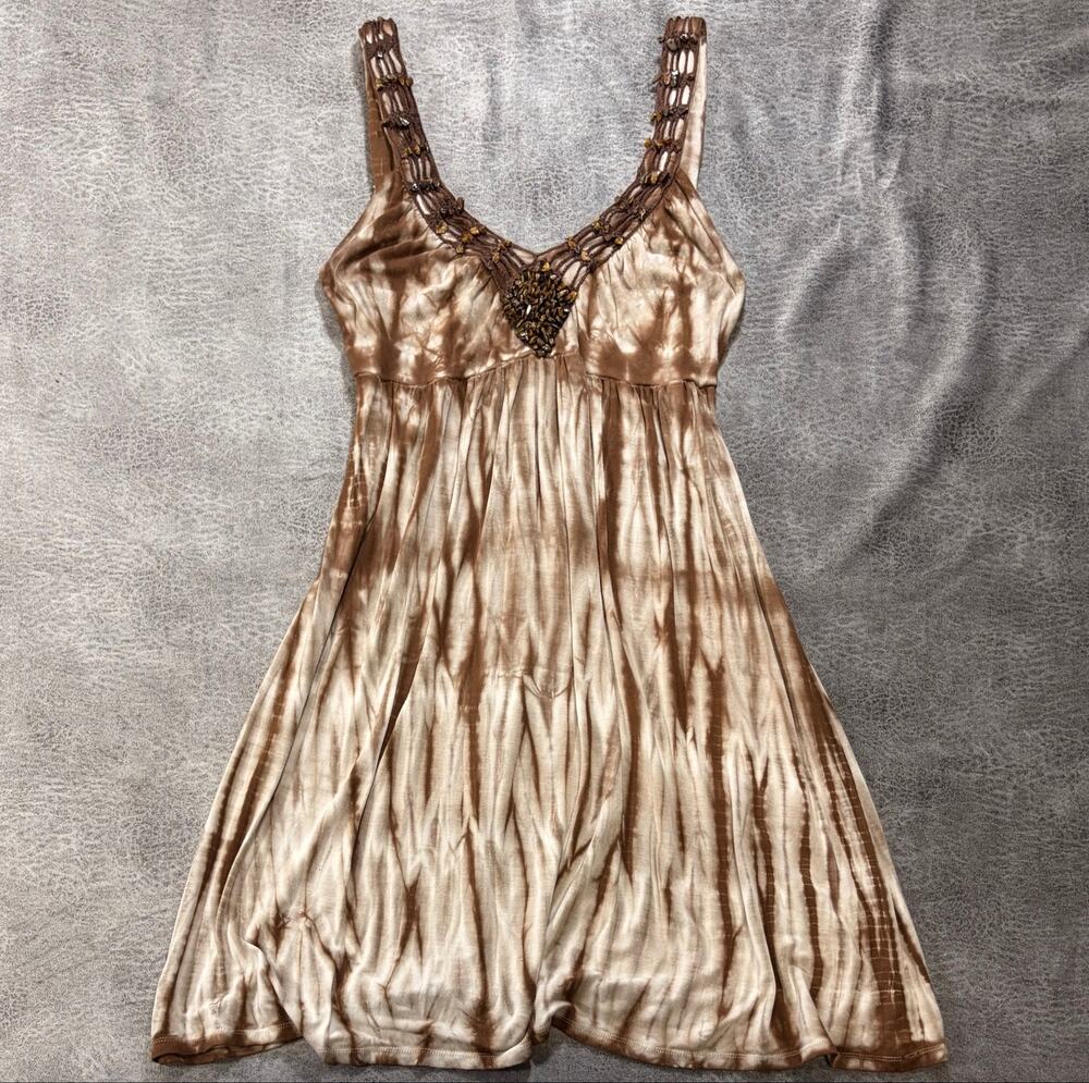 Y2k Inc Boho Embellished Tie Dye Mini Dress